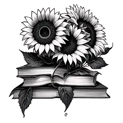 Dark Romance, Books, Sunflowers, Death tattoo design idea