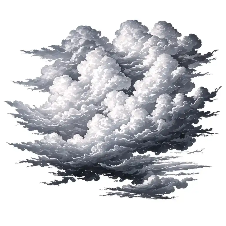 lighting in the clouds tattoo design idea