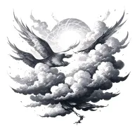 lighting in the clouds tattoo design idea
