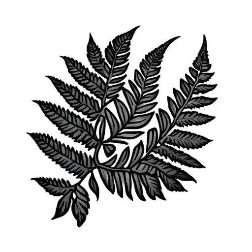 Māori silver fern with heart beat line tattoo design idea