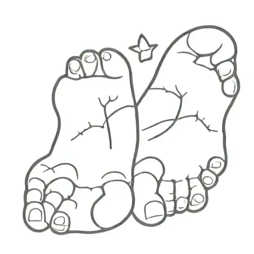 baby foot print made tattoo design idea
