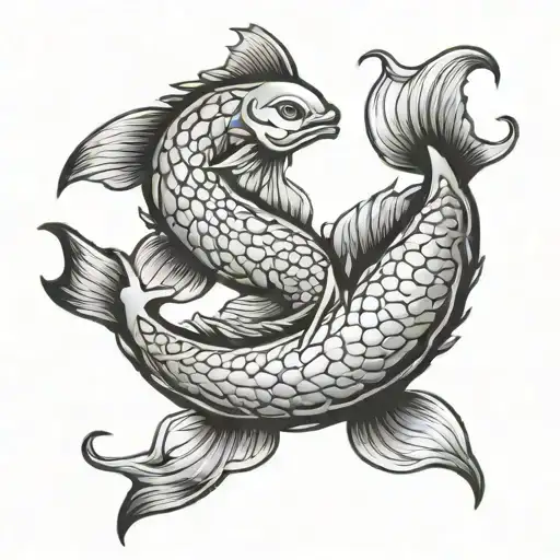 Pisces zodiac sign as evil and dangerous. tattoo design idea