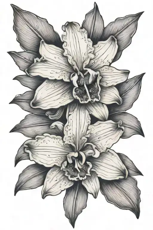 cattleya flower tattoo design idea