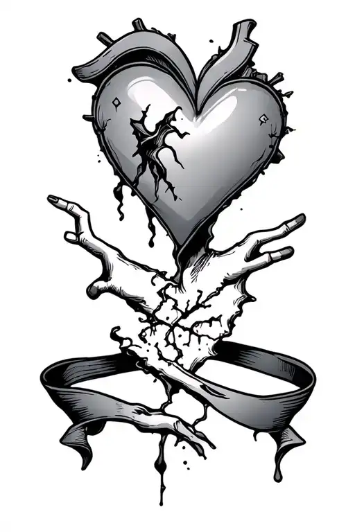 fuck love heart break pain hurt tattoo design idea