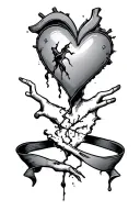 fuck love heart break pain hurt tattoo design idea