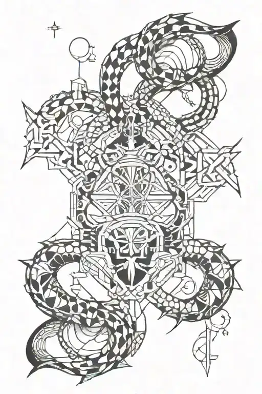 scorpio and libra zodiac sign formed tattoo design idea