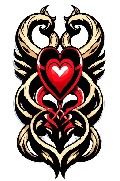 triskelion with heart symbolizing love tattoo design idea