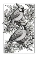 cardinal and bluejay tattoo design idea
