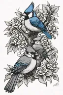 cardinal and bluejay tattoo design idea