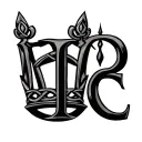 Celtic Crown three points initials J, T and C tattoo design idea
