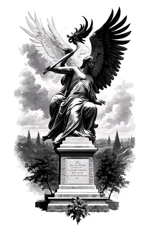 latvian freedom of monument tattoo design idea