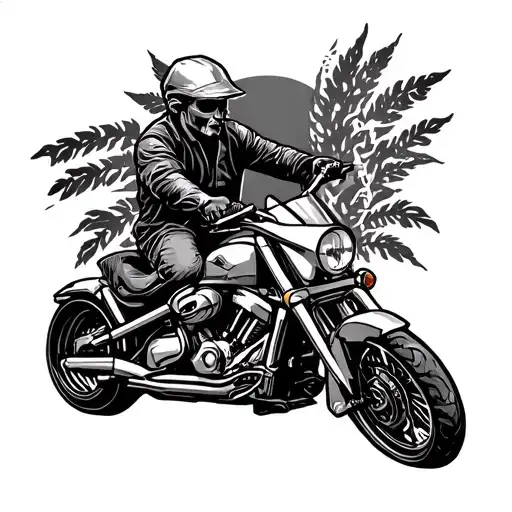 memorial tattoo in honor of dad who died on a motorcycle stencil  tattoo design idea