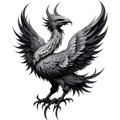 Masculine Phoenix tattoo design idea