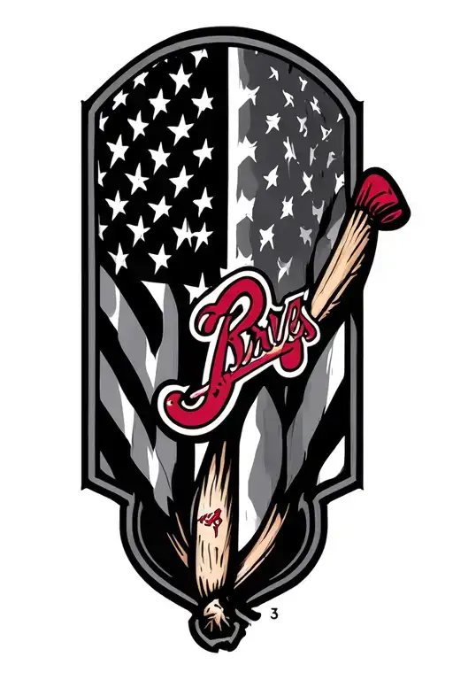 Atlanta Braves logo, American flag tattoo design idea
