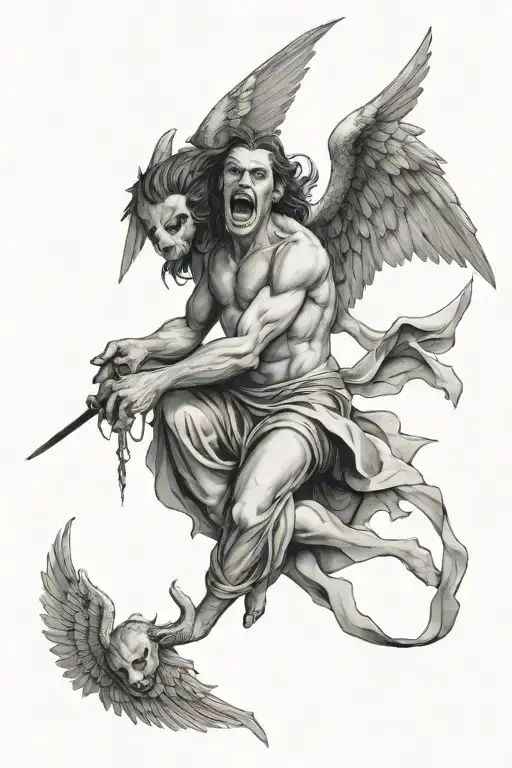 lucifer fallen angel tattoo design idea