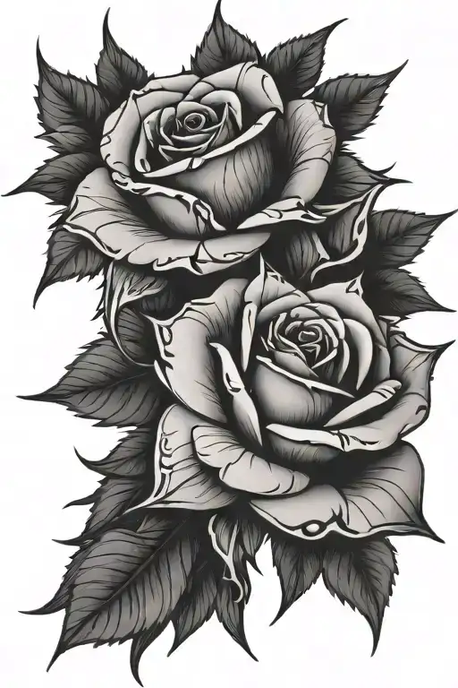  Rose thorns magic tattoo design idea