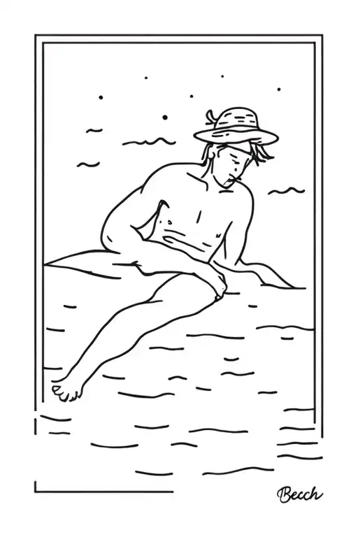 Beach bum relaxing tattoo design idea
