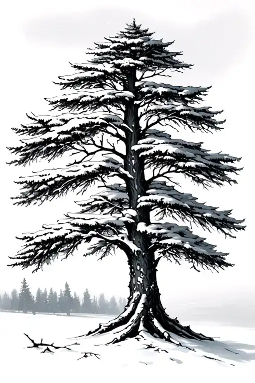 small snowy Aspen Tree tattoo design idea