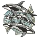 4 orca wales family tattoo design idea