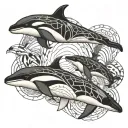4 orca wales family tattoo design idea