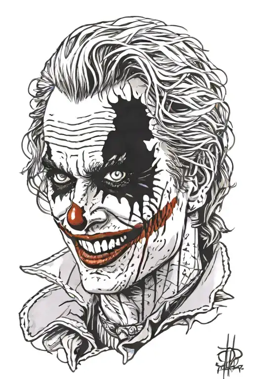 the joker face jared leto harley quinn tattoo design idea