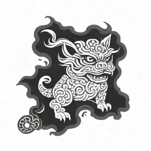fu dog tattoo design idea