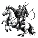 Capricorn and Sagittarius archer riding tattoo design idea