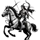 Capricorn and Sagittarius archer riding tattoo design idea