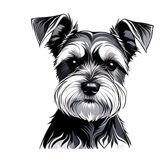 miniature Schnauzer dog tattoo design idea