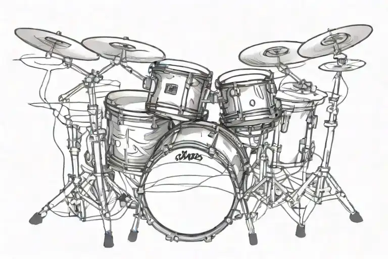 drum set tattoo design idea