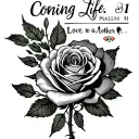 "Psalm: 91" sleeve tattoo-catholisism, dead rose coming to life(addiction) love of a mother Mexican flag, family in the center  tattoo design idea