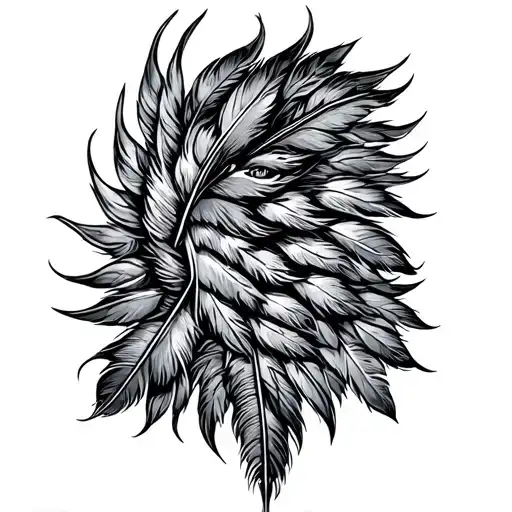 pointer dog pheasant tail feathers tattoo design idea