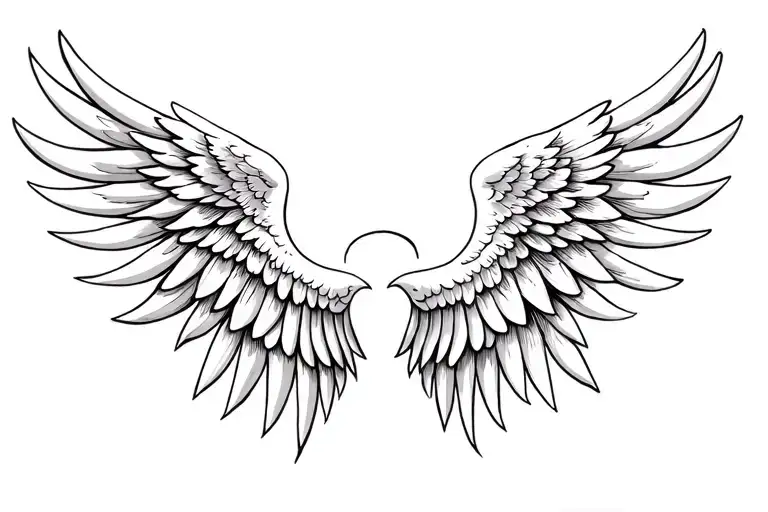 Angel wings spread wide tattoo design idea
