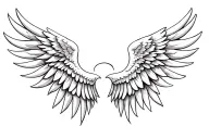 Angel wings spread wide tattoo design idea