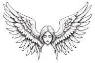 Angel wings spread wide tattoo design idea