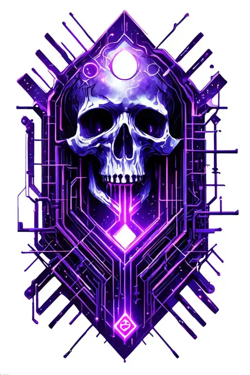 graveyard dark purple tattoo design idea