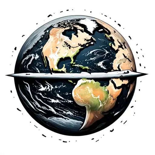 Flat Earth tattoo design idea