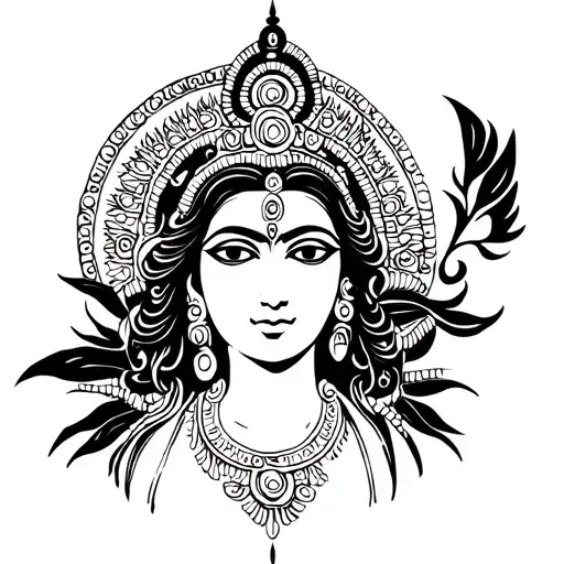 Goddess Durga tattoo design idea