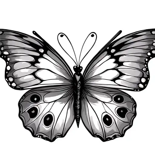 September 24 double heart butterfly tattoo design idea