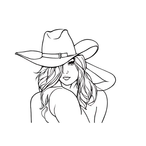 punchy cowgirl tattoo design idea