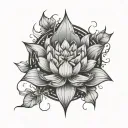 Broken Chains at the Base, Phoenix Rising Above, Fractured Mirror Reflection, Lotus Flower Blooming tattoo design idea