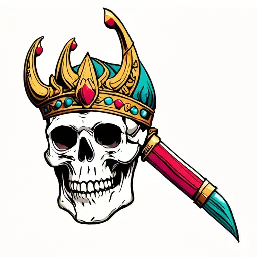 skull king tattoo design idea