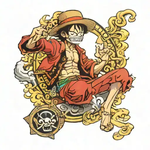 one peace monkey d luffy ace card tattoo design idea