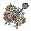 badminton racket tattoo design idea