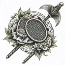 badminton racket tattoo design idea