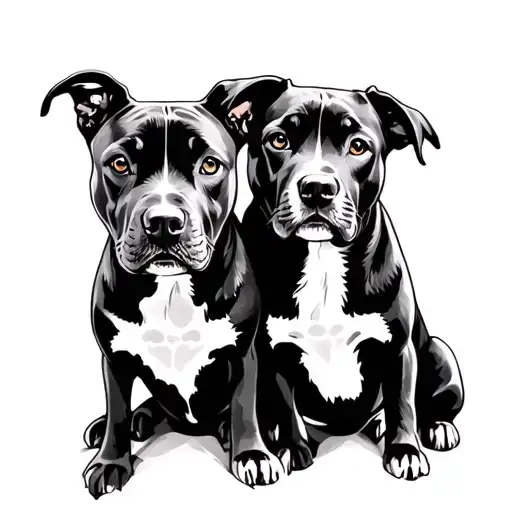 my wife and I have 3 daughter we grew up in a bad scene and it made us strong we have 2 dogs a staffi and a labrador tattoo design idea