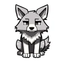 cute Minecraft wolf grey sitting tattoo design idea