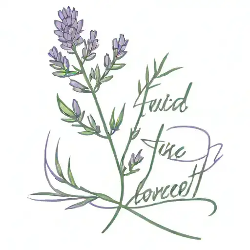 lavender plant with the lyrics "i buried a hatchet it's coming up lavender" tattoo design idea