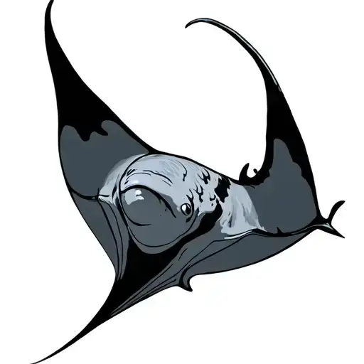 manta ray gracefully swimming tattoo design idea