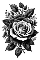 mainly roses but some gothic leaves and vines for forearm tattoo design idea